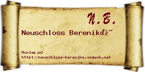 Neuschloss Bereniké névjegykártya